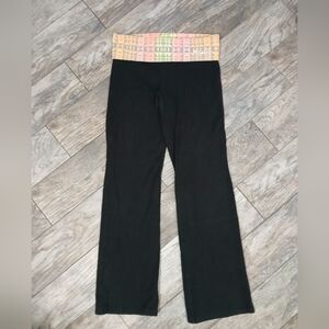 PINK Victoria's Secret Vintage Y2K Orange Foldover Flare Leggings ~ Size L